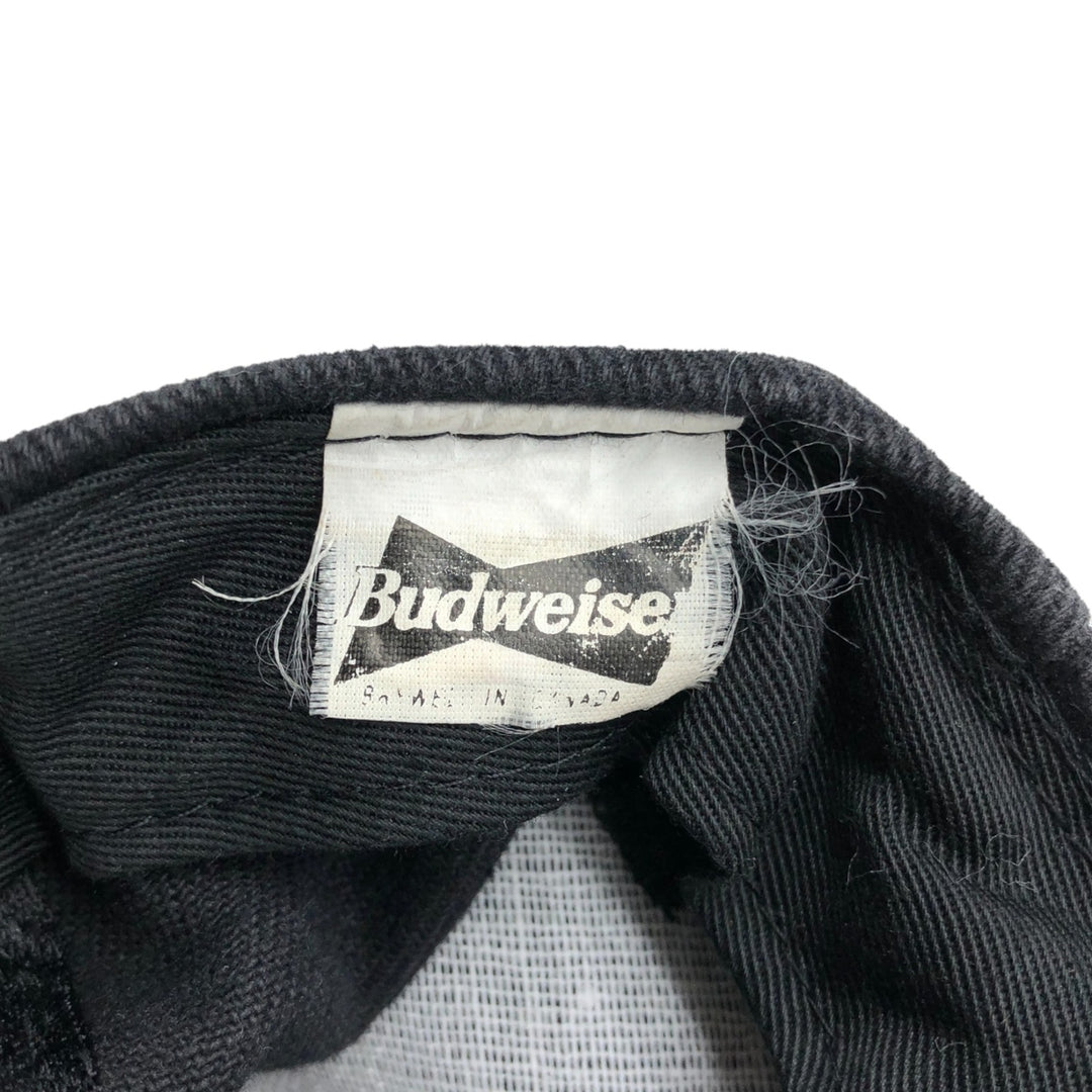 Vintage 90'S Budweiser Advertising Racing Cap, One Size Fits All cotton black type Vintage Second Hand