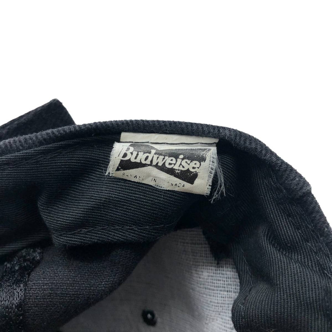 Vintage 90'S Budweiser Advertising Racing Cap, One Size Fits All cotton black type Vintage Second Hand