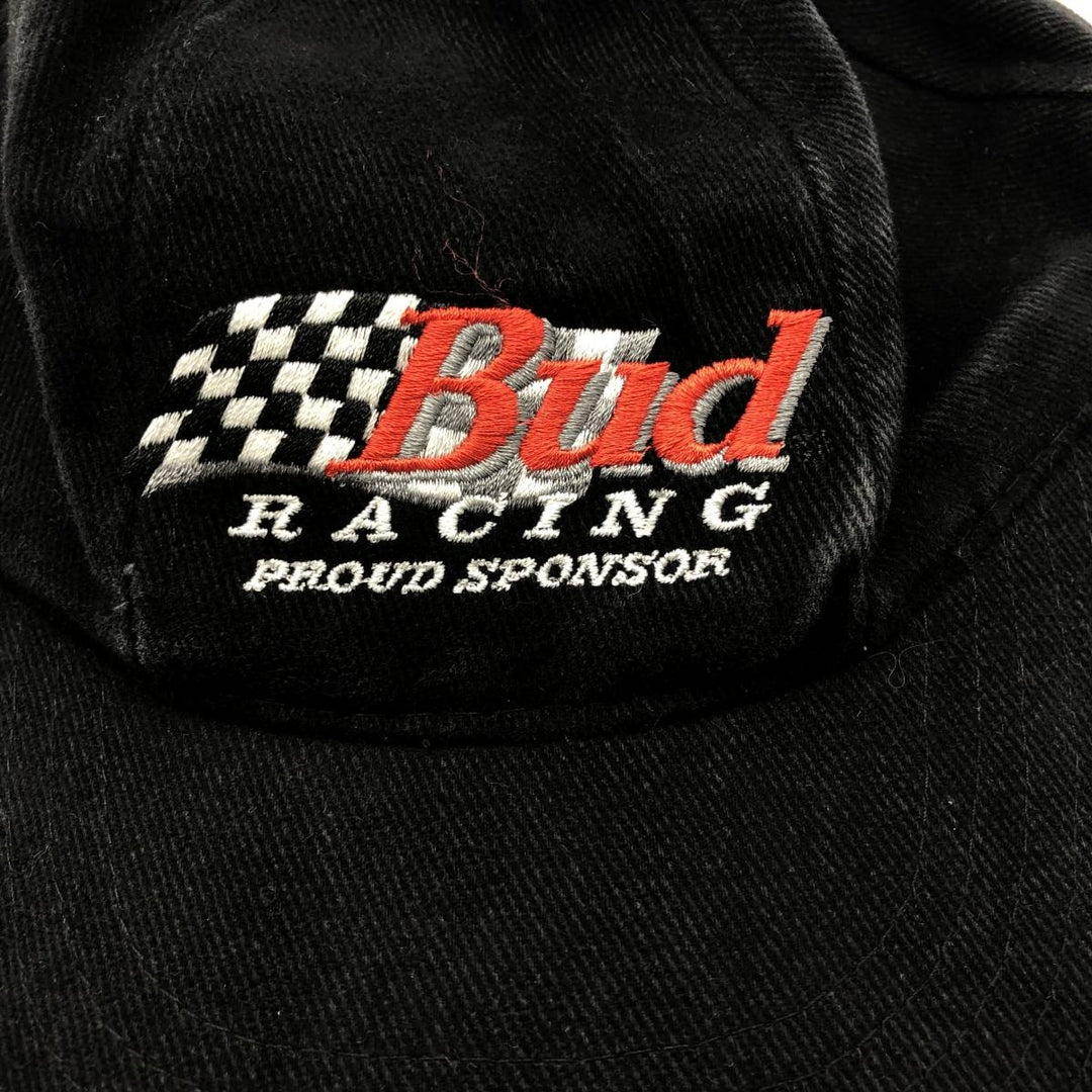 Vintage 90'S Budweiser Advertising Racing Cap, One Size Fits All cotton black type Vintage Second Hand