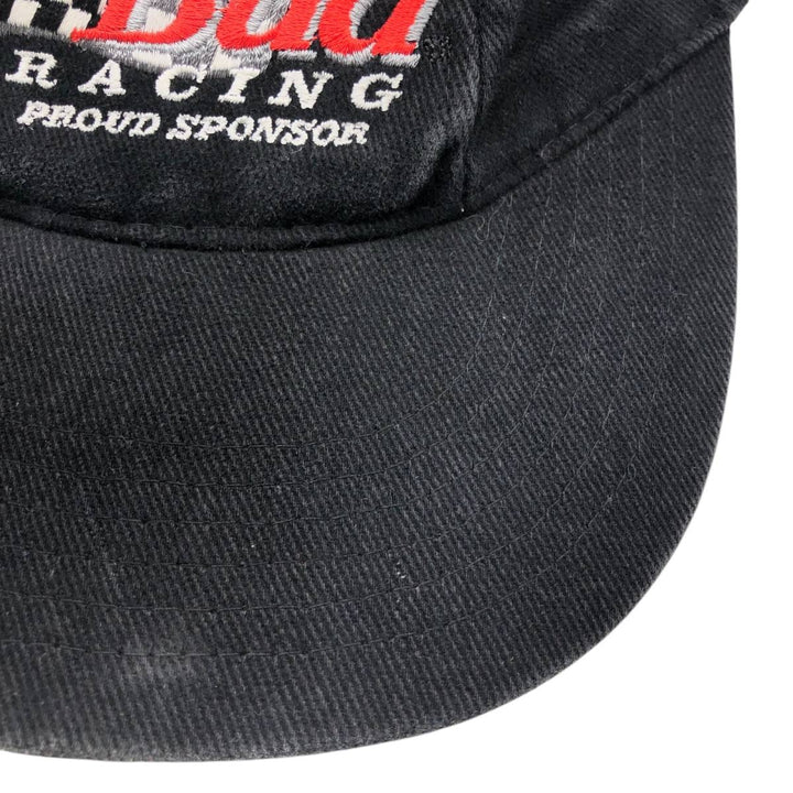 Vintage 90'S Budweiser Advertising Racing Cap, One Size Fits All cotton black type Vintage Second Hand