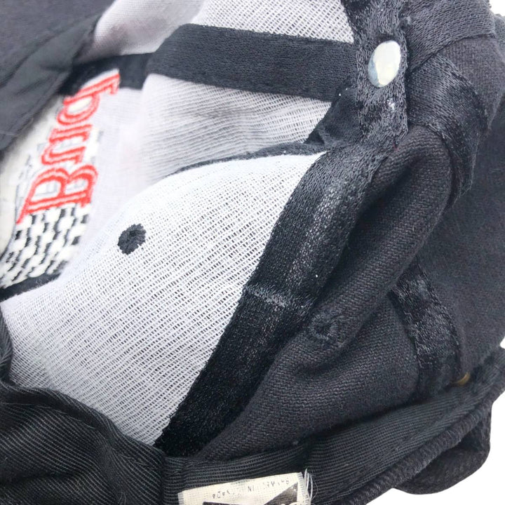 Vintage 90'S Budweiser Advertising Racing Cap, One Size Fits All cotton black type Vintage Second Hand