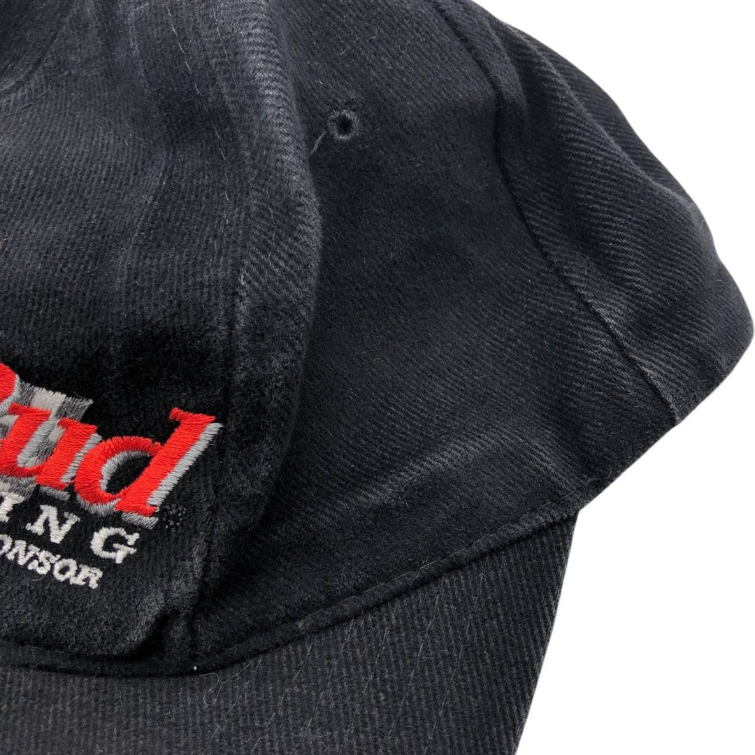 Vintage 90'S Budweiser Advertising Racing Cap, One Size Fits All cotton black type Vintage Second Hand