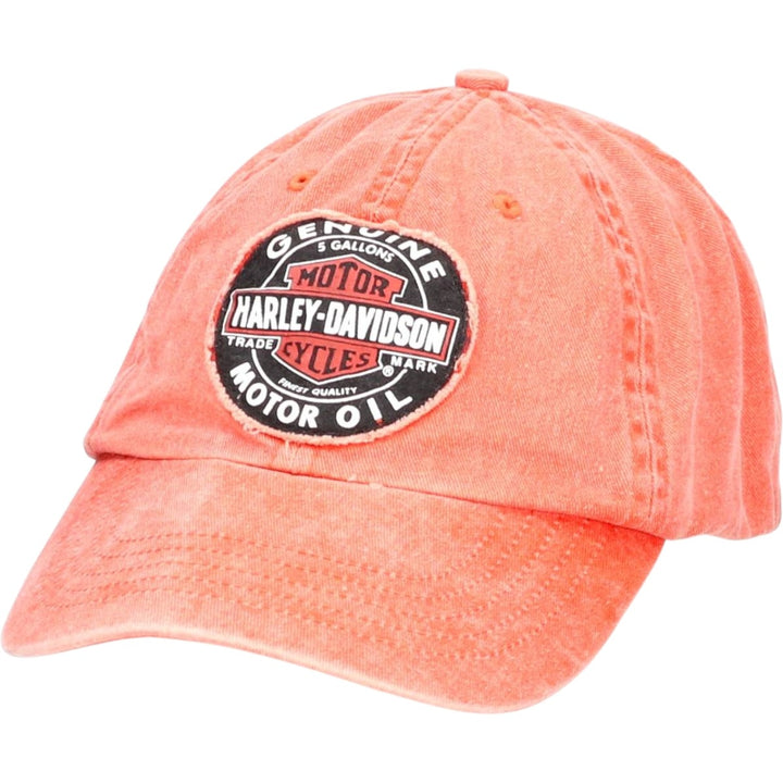 Harley-Davidson 6-Panel Baseball Cap, One Size Fits Most cotton orange type Vintage Second Hand