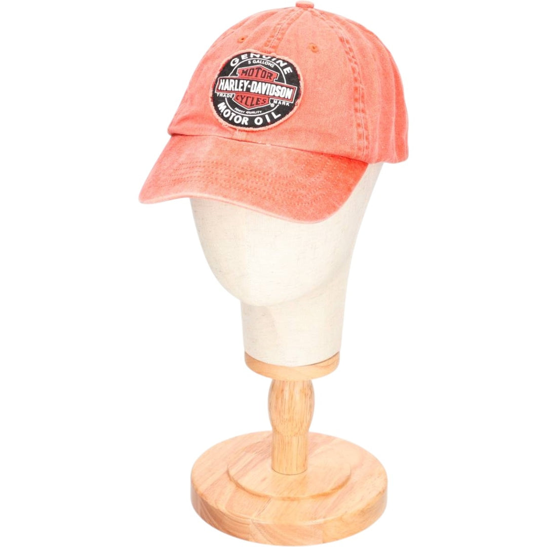 Harley-Davidson 6-Panel Baseball Cap, One Size Fits Most cotton orange type Vintage Second Hand