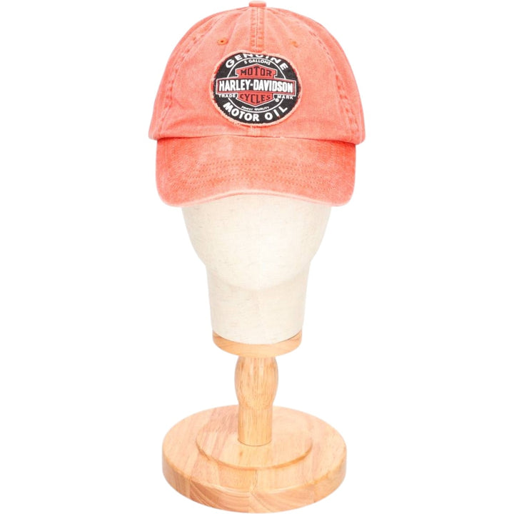 Harley-Davidson 6-Panel Baseball Cap, One Size Fits Most cotton orange type Vintage Second Hand