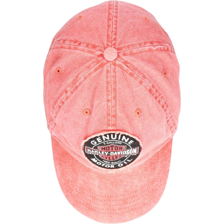 Harley-Davidson 6-Panel Baseball Cap, One Size Fits Most cotton orange type Vintage Second Hand