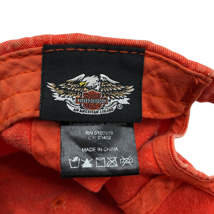 Harley-Davidson 6-Panel Baseball Cap, One Size Fits Most cotton orange type Vintage Second Hand