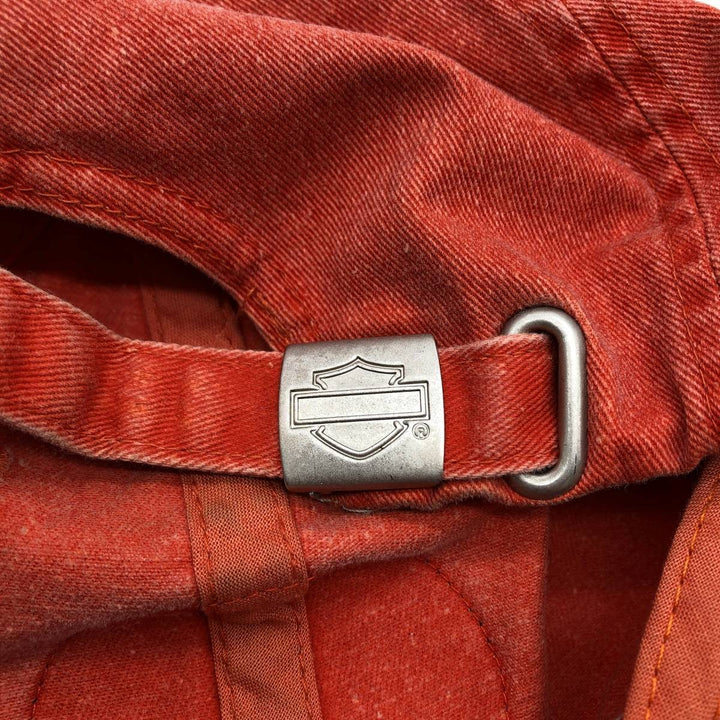 Harley-Davidson 6-Panel Baseball Cap, One Size Fits Most cotton orange type Vintage Second Hand