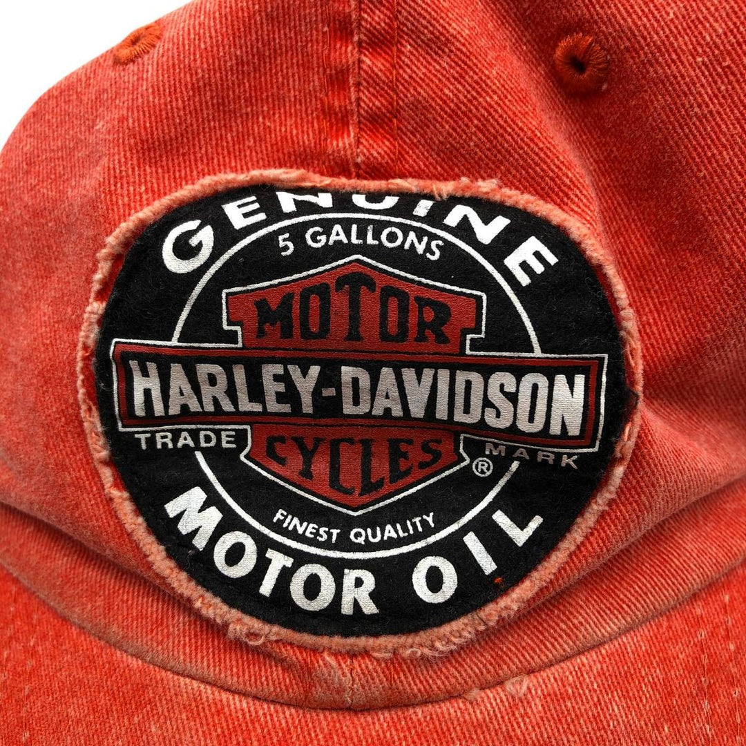 Harley-Davidson 6-Panel Baseball Cap, One Size Fits Most cotton orange type Vintage Second Hand