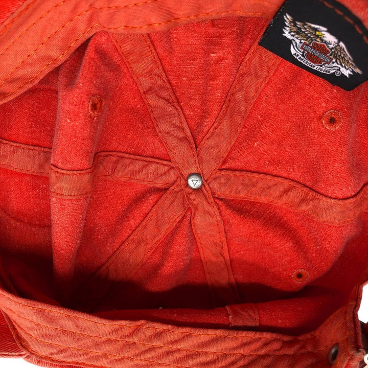 Harley-Davidson 6-Panel Baseball Cap, One Size Fits Most cotton orange type Vintage Second Hand