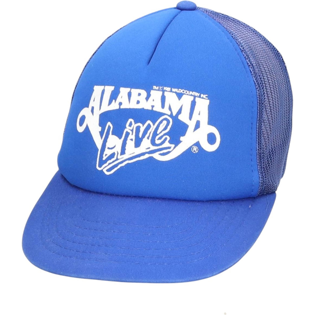 Vintage 1980'S Youpon Alabama Band Mesh Cap, One Size Fits Most cotton blue type Vintage Second Hand