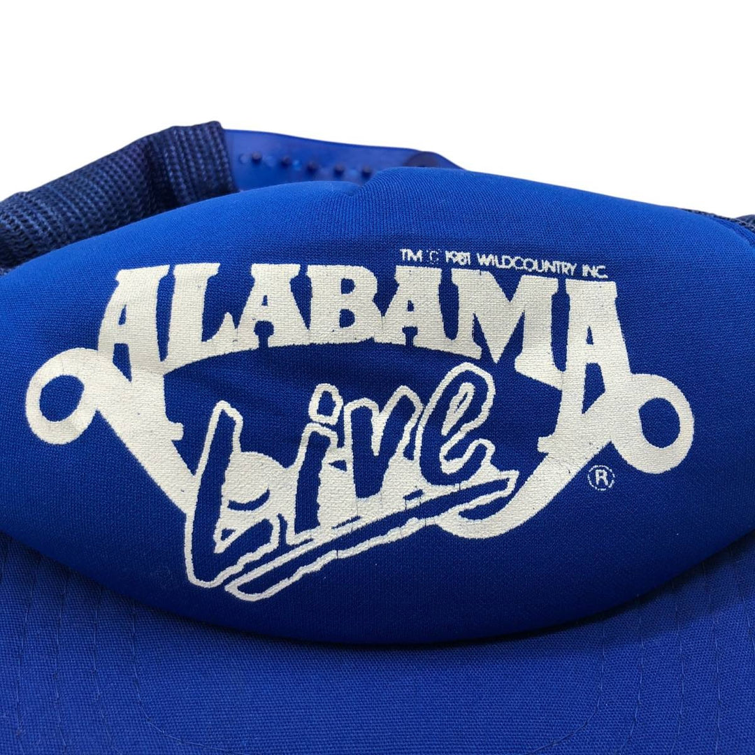 Vintage 1980'S Youpon Alabama Band Mesh Cap, One Size Fits Most cotton blue type Vintage Second Hand