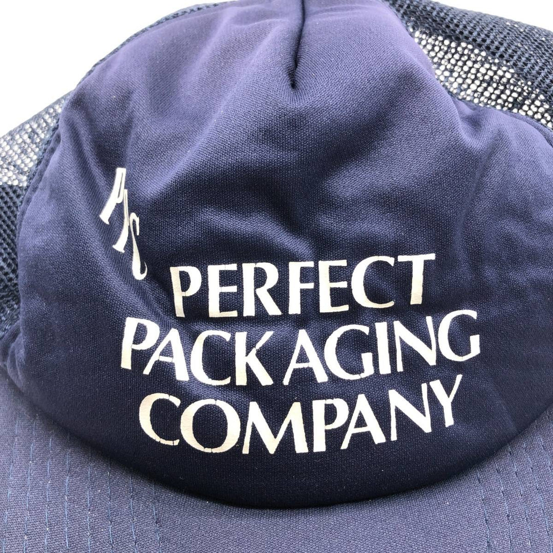 Vintage 80s-90'S Speedway Perfect Packaging Company Trucker Cap, Mesh Cap, One Size Fits All unclear navy blue type Vintage Second Hand