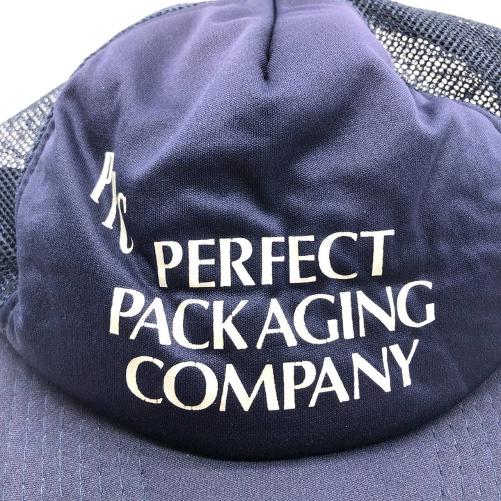 Vintage 80s-90'S Speedway Perfect Packaging Company Trucker Cap, Mesh Cap, One Size Fits All unclear navy blue type Vintage Second Hand