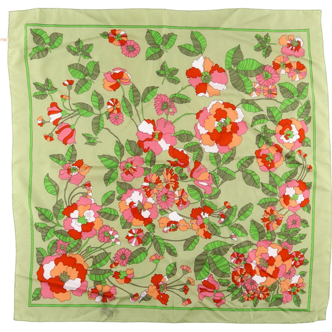 Floral pattern Calfskin polyester green type Vintage Second Hand