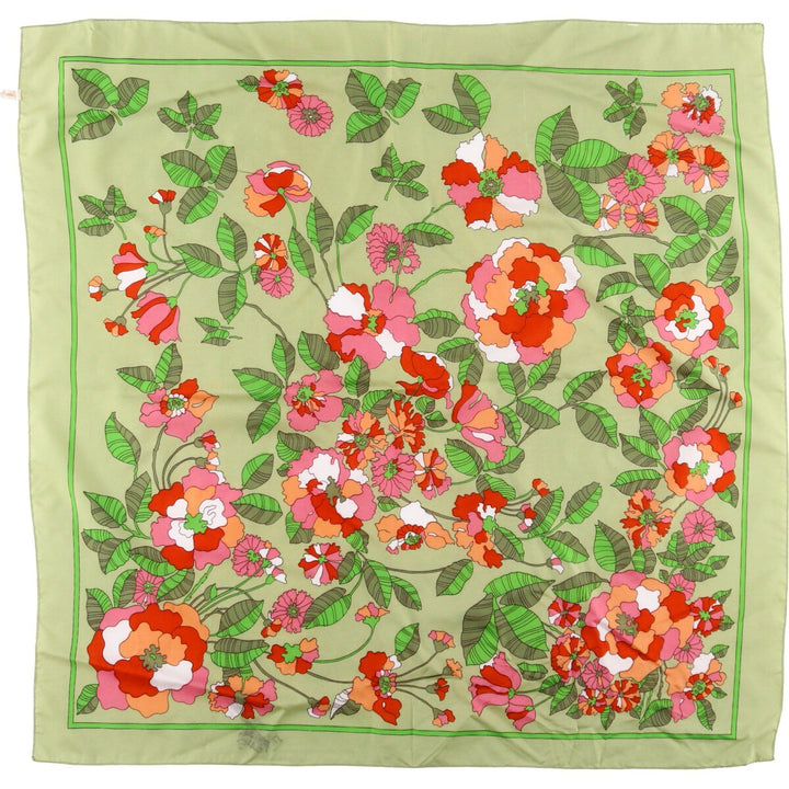 Floral pattern Calfskin polyester green type Vintage Second Hand