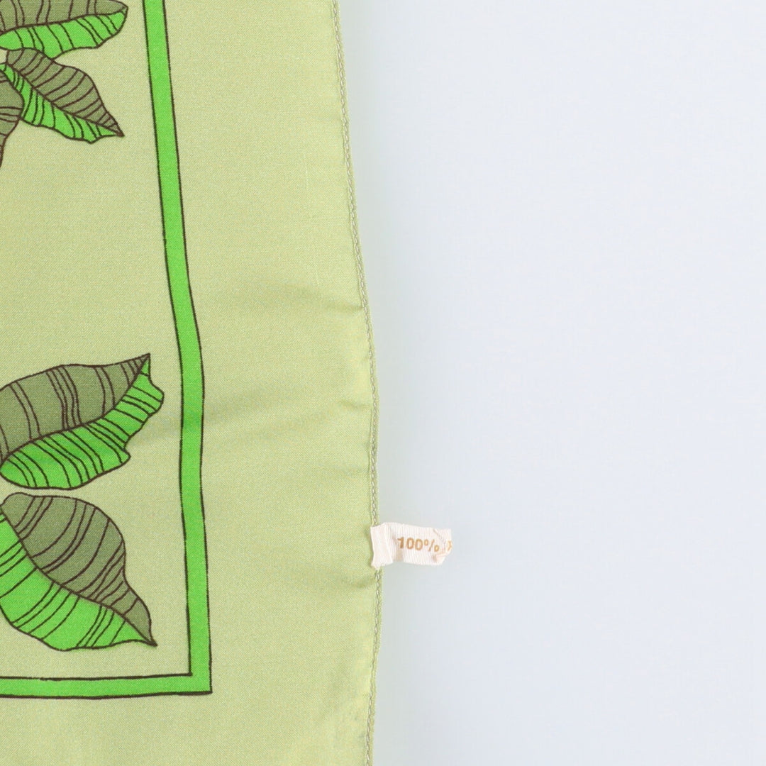 Floral pattern Calfskin polyester green type Vintage Second Hand