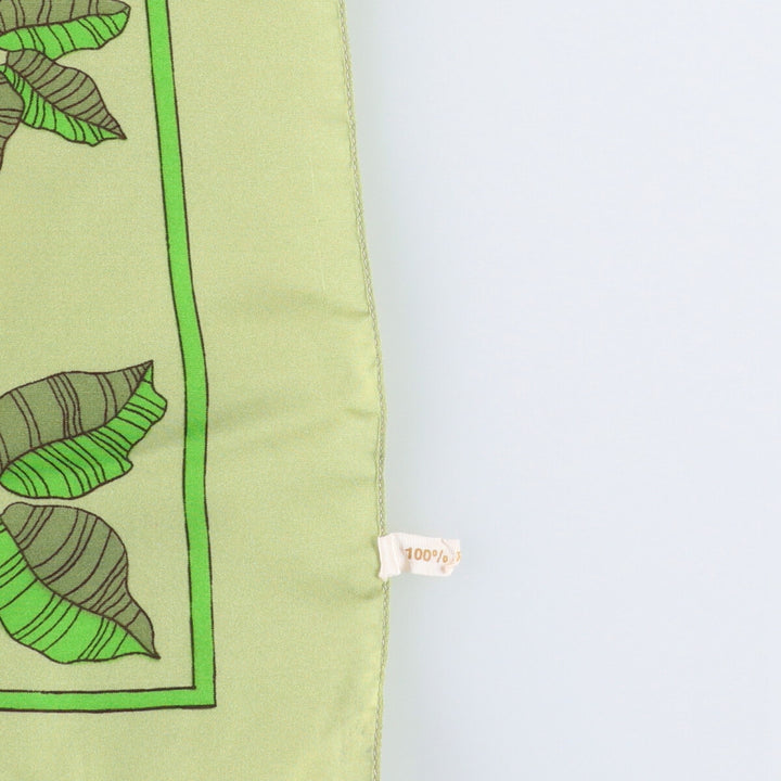 Floral pattern Calfskin polyester green type Vintage Second Hand