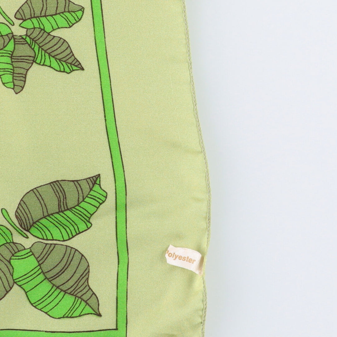 Floral pattern Calfskin polyester green type Vintage Second Hand