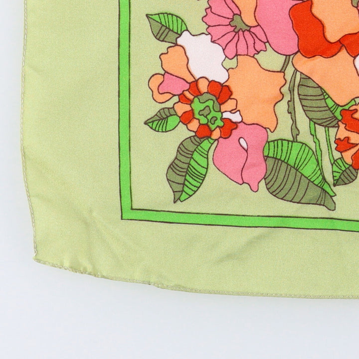 Floral pattern Calfskin polyester green type Vintage Second Hand