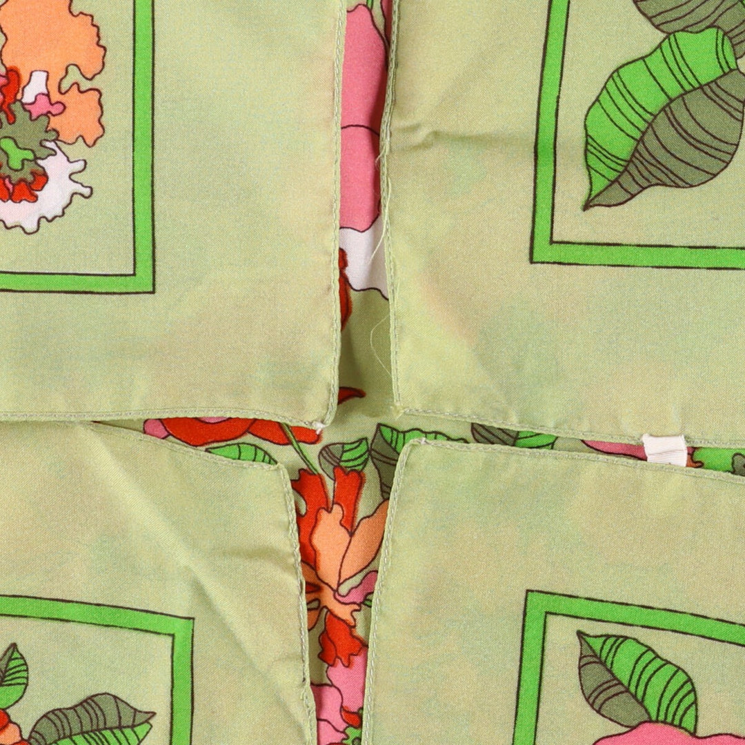 Floral pattern Calfskin polyester green type Vintage Second Hand