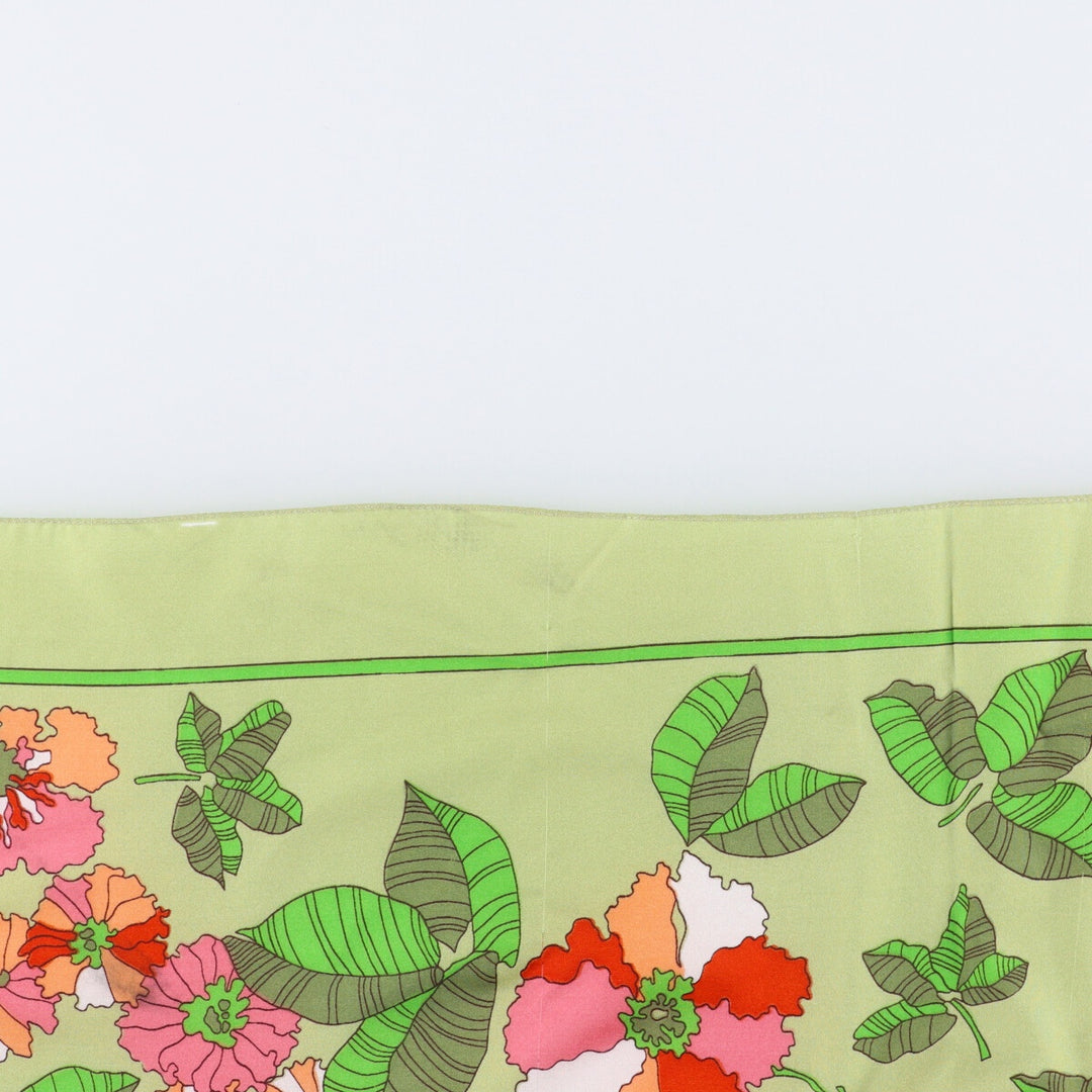Floral pattern Calfskin polyester green type Vintage Second Hand
