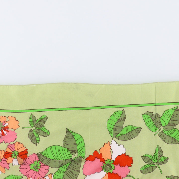Floral pattern Calfskin polyester green type Vintage Second Hand