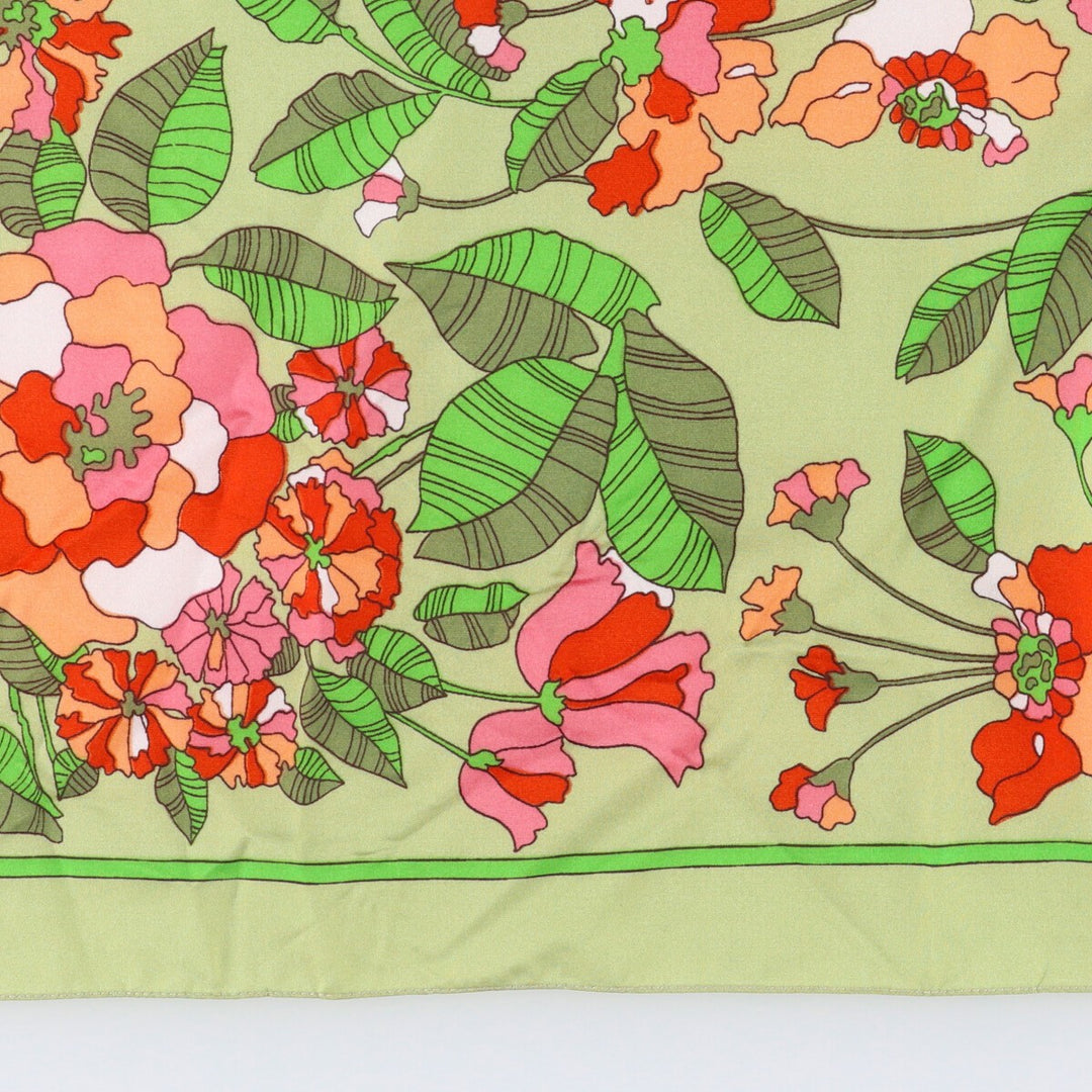 Floral pattern Calfskin polyester green type Vintage Second Hand