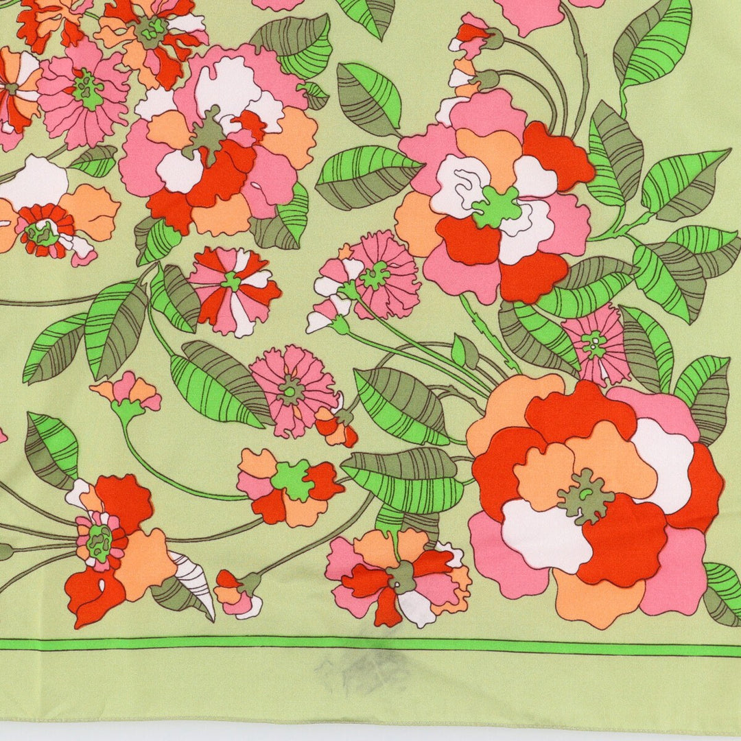 Floral pattern Calfskin polyester green type Vintage Second Hand