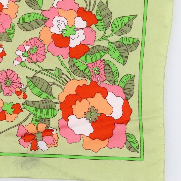 Floral pattern Calfskin polyester green type Vintage Second Hand