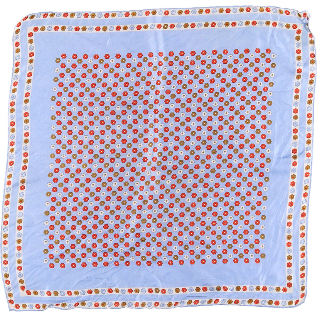 Floral pattern Calfskin silk Blue type light blue Vintage Second Hand