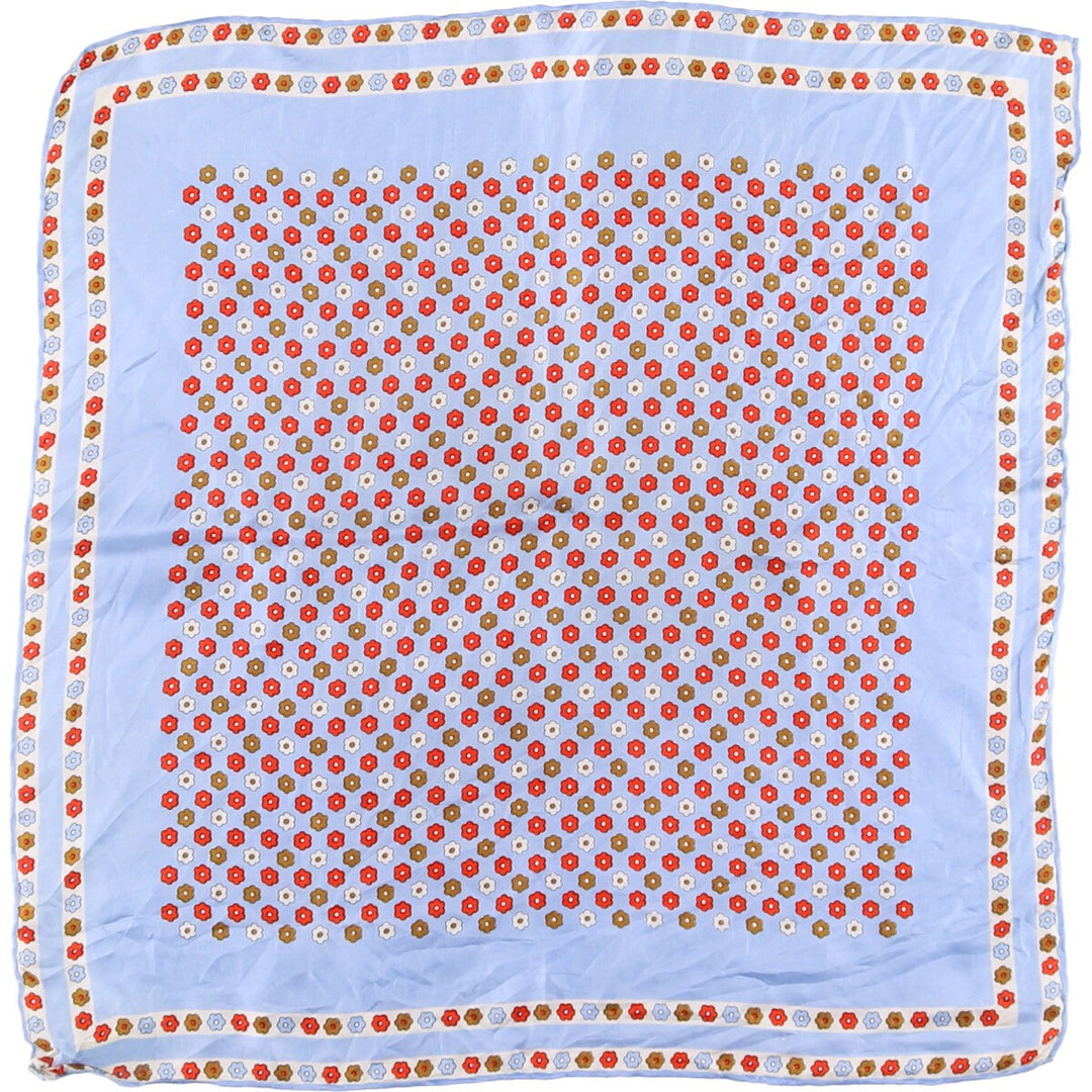 Floral pattern Calfskin silk Blue type light blue Vintage Second Hand