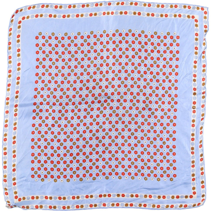Floral pattern Calfskin silk Blue type light blue Vintage Second Hand