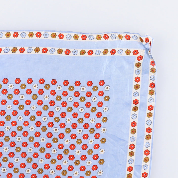 Floral pattern Calfskin silk Blue type light blue Vintage Second Hand