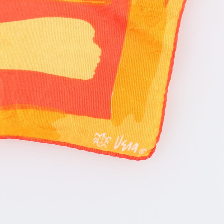 Vera Neumann all-over print scarf unclear orange type Vintage Second Hand