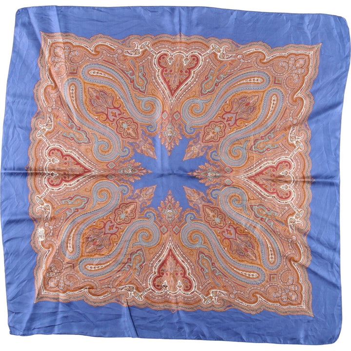 Liberty all-over print scarf, made in England silk blue type Vintage Second Hand