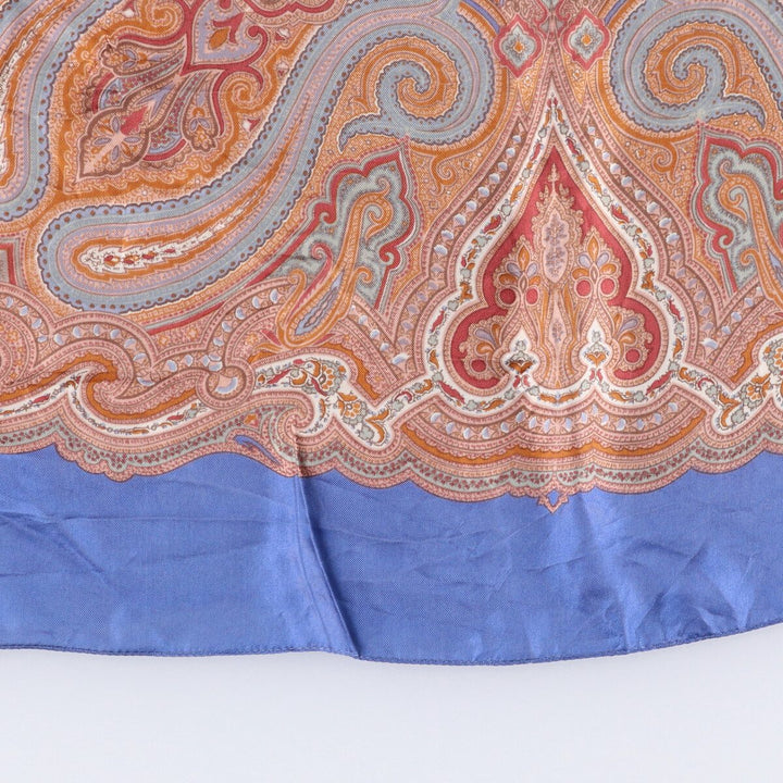 Liberty all-over print scarf, made in England silk blue type Vintage Second Hand