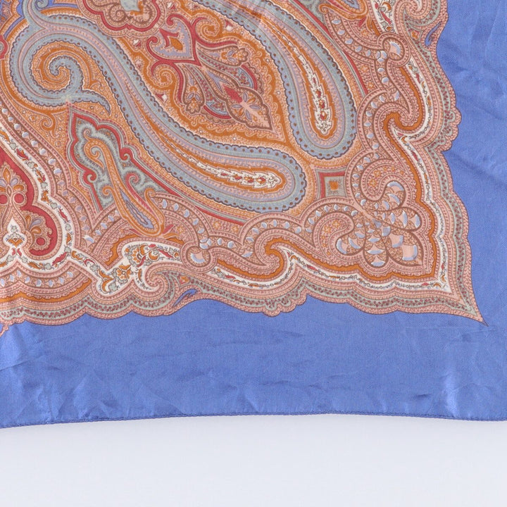 Liberty all-over print scarf, made in England silk blue type Vintage Second Hand
