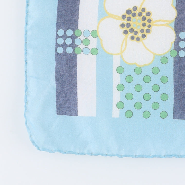 Dot Pattern Floral Scarf polyester Blue type light blue Vintage Second Hand