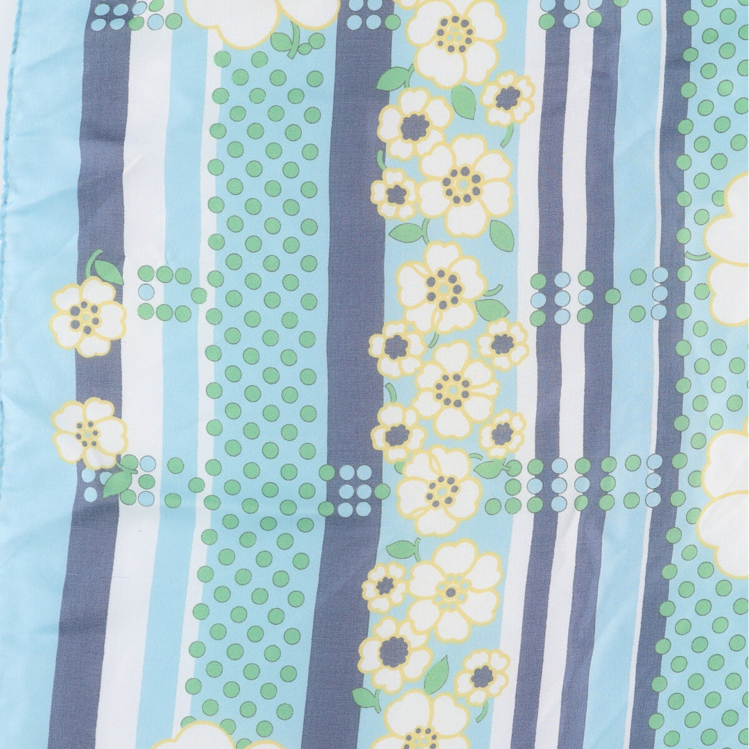 Dot Pattern Floral Scarf polyester Blue type light blue Vintage Second Hand