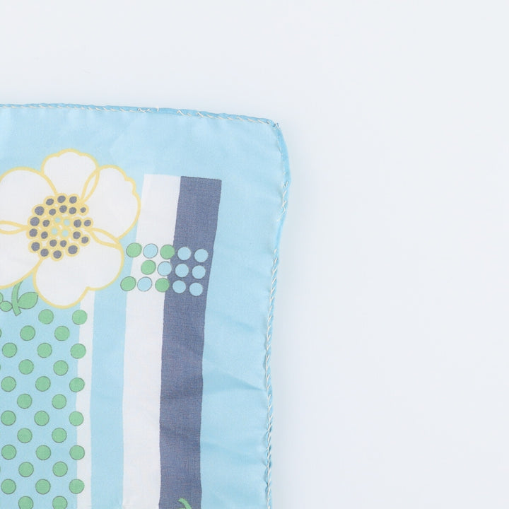 Dot Pattern Floral Scarf polyester Blue type light blue Vintage Second Hand