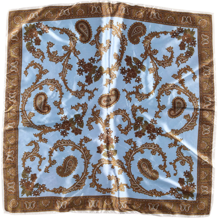 All-over Paisley Pattern Scarf unclear Blue type light blue Vintage Second Hand