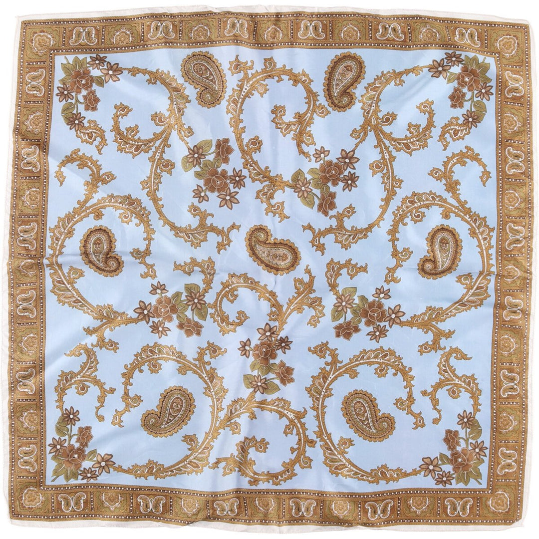 All-over Paisley Pattern Scarf unclear Blue type light blue Vintage Second Hand
