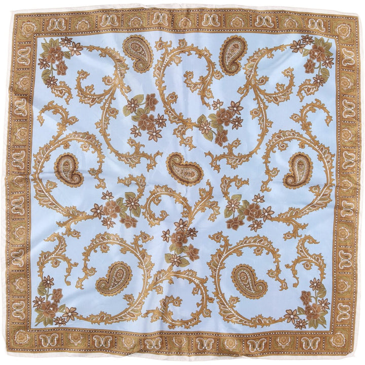 All-over Paisley Pattern Scarf unclear Blue type light blue Vintage Second Hand