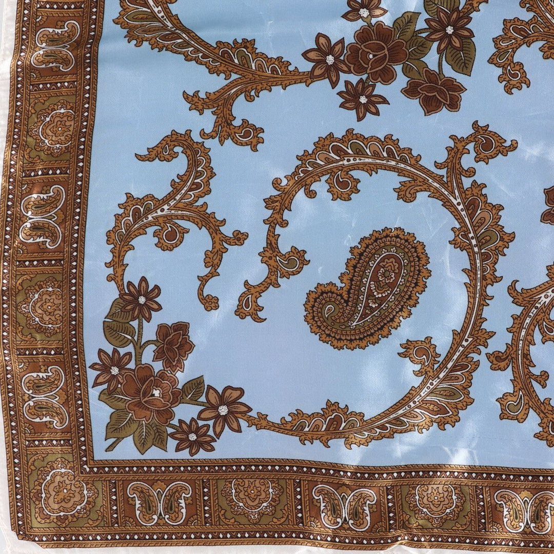 All-over Paisley Pattern Scarf unclear Blue type light blue Vintage Second Hand