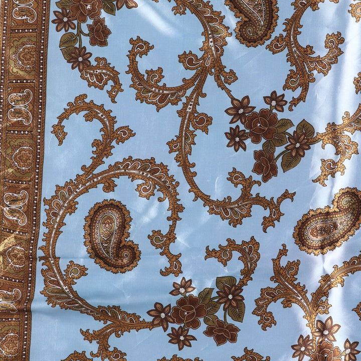 All-over Paisley Pattern Scarf unclear Blue type light blue Vintage Second Hand