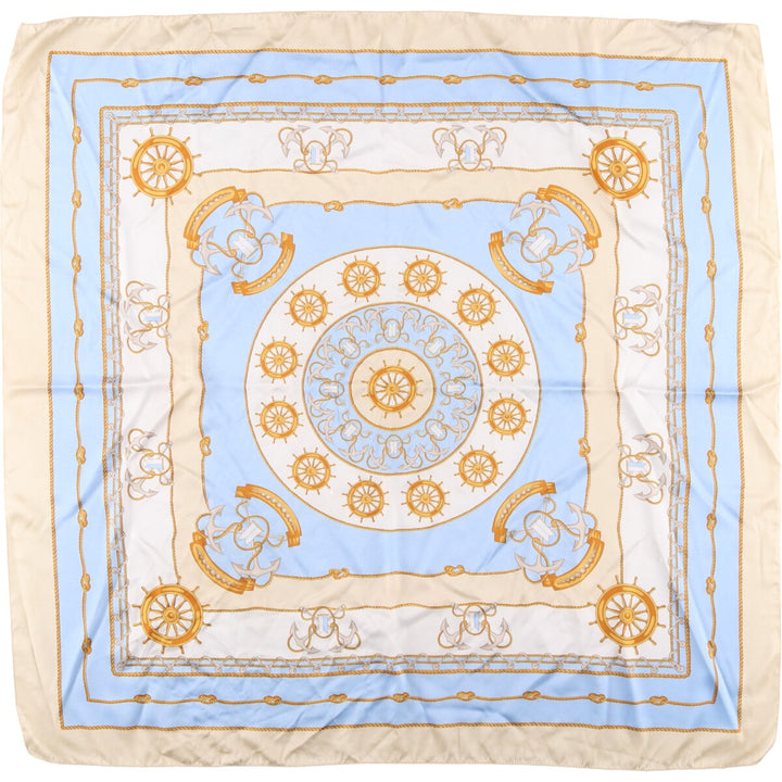 TIE RACK all-over print scarf, made in Italy polyester Blue type light blue Vintage Second Hand