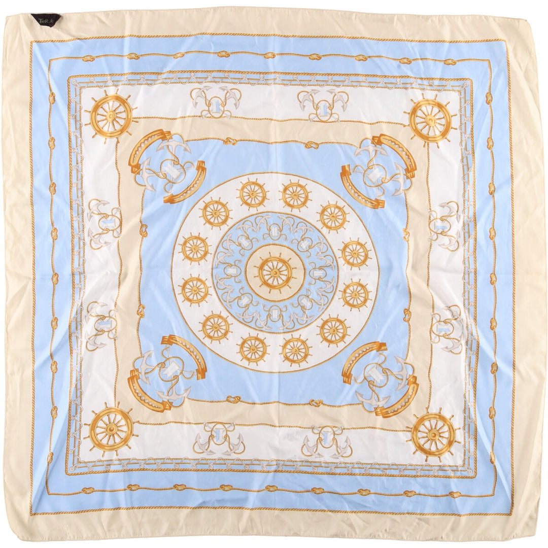 TIE RACK all-over print scarf, made in Italy polyester Blue type light blue Vintage Second Hand