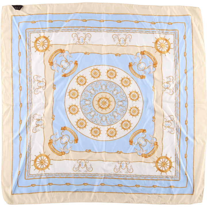 TIE RACK all-over print scarf, made in Italy polyester Blue type light blue Vintage Second Hand