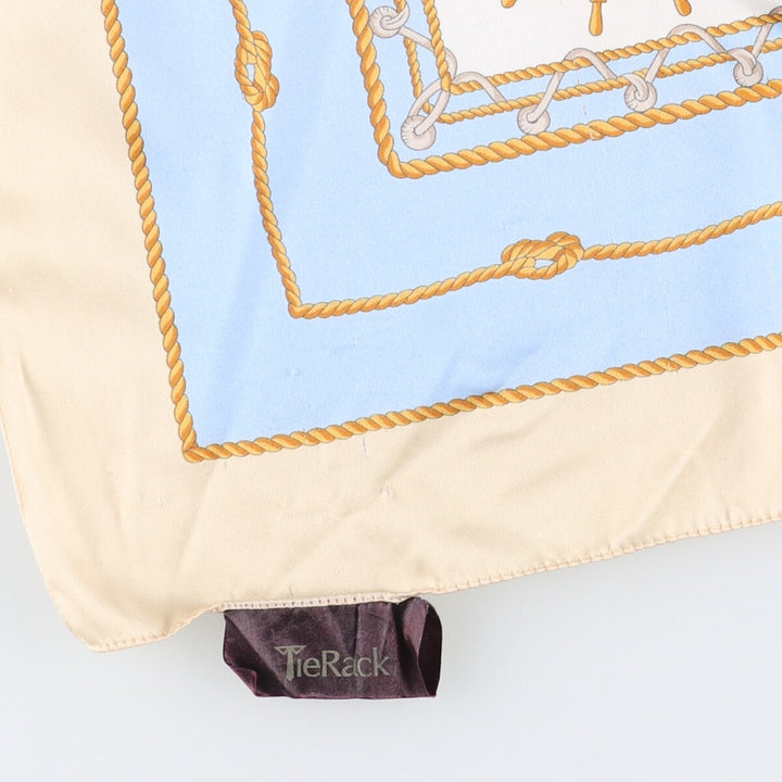 TIE RACK all-over print scarf, made in Italy polyester Blue type light blue Vintage Second Hand